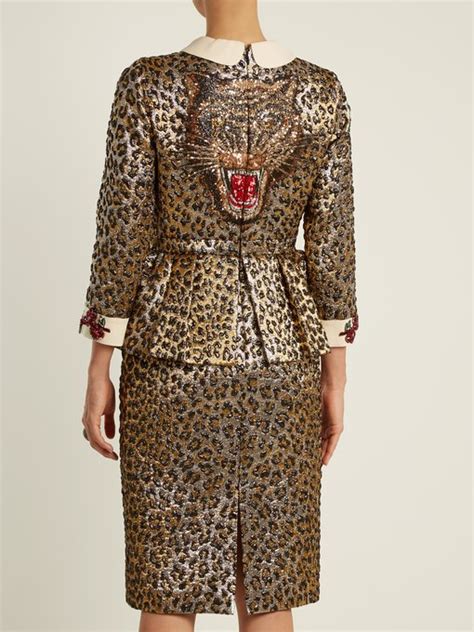 gucci leopard collar dress